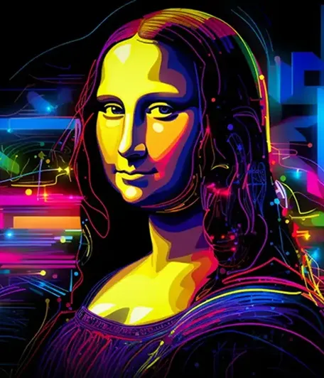 Mona Lisa colori fluo e neon vibranti